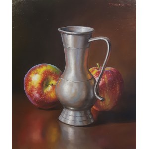 Wojciech Piekarski, Still life with a jug and apples
