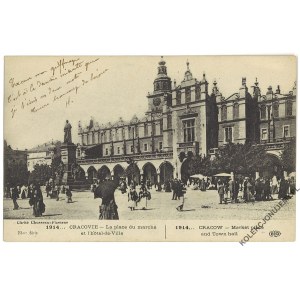 [KRAKÓW] 1914… CRACOW - Market place and Town hall