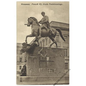 WARSZAWA. Pomnik Ks. Józefa Piłsudskiego, wyd. Wojutyński