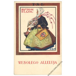 BYTOM. Wesołego Alleluja [stempel: Czarnocin über Krakau]