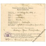 [Opatów] Identitätskarte. Karta stwierdzająca tożsamość osoby. 1915