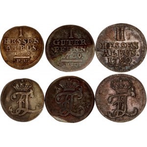 German States Hessen-Kassel Lot of 3 Coins 1769 - 1780