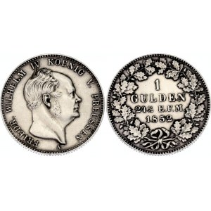 German States Hohenzollern-Prussia 1 Gulden 1852 A