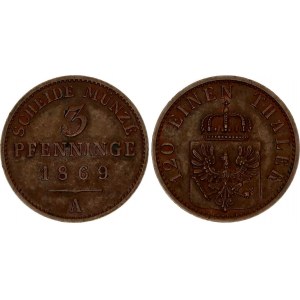 German States Prussia 3 Pfennig 1869 A