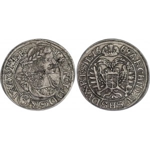 German States Silesia 3 Kreuzer 1669 SHS