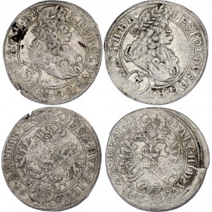 German States Silesia 2 x 3 Kreuzer 1696 - 1699 CB