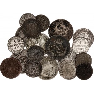 German States Württemberg Lot of 19 Coins 1759 - 1872