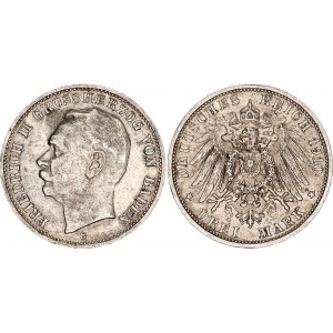 Germany - Empire Baden 3 Mark 1910 G