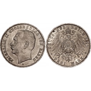 Germany - Empire Baden 3 Mark 1911 G
