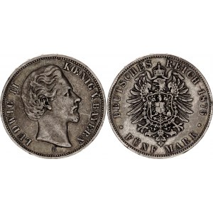 Germany - Empire Bavaria 5 Mark 1876 D