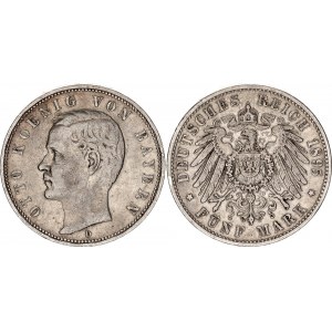 Germany - Empire Bavaria 5 Mark 1895 D
