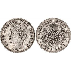 Germany - Empire Bavaria 5 Mark 1901 D