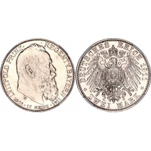 Germany - Empire Bavaria 2 Reichsmark 1911 D NGC UNC DETAILS