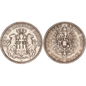 Germany - Empire Hamburg 2 Mark 1876 J