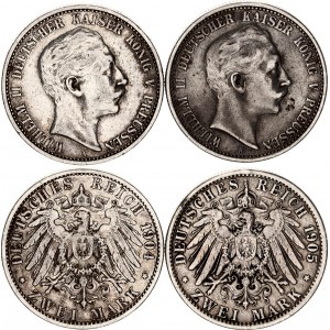 Germany - Empire Prussia 2 x 2 Mark 1904 - 1905 A