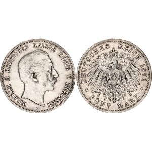 Germany - Empire Prussia 5 Mark 1891 A