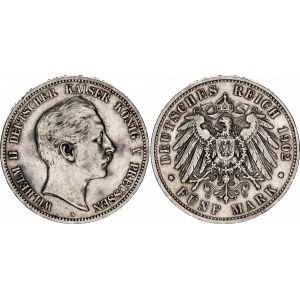 Germany - Empire Prussia 5 Mark 1902 A