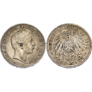 Germany - Empire Prussia 5 Mark 1908 A