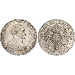 Germany - Empire Prussia 5 Mark 1914 A