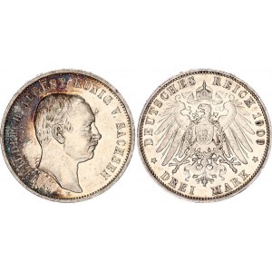 Germany - Empire Saxony 3 Mark 1909 E