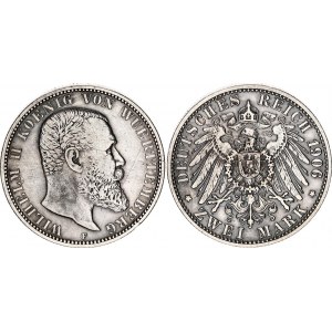 Germany - Empire Wurttemberg 2 Mark 1906 F