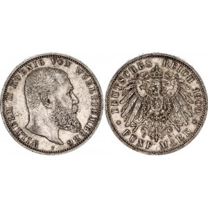 Germany - Empire Württemberg 5 Mark 1900 F
