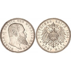 Germany - Empire Württemberg 5 Mark 1904 F