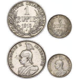 German East Africa 1/4 & 1 Rupie 1910 - 1914 J