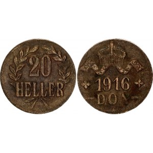 German East Africa 20 Heller 1916 T