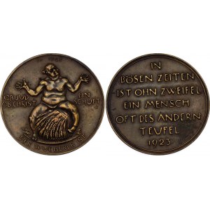 Germany - Weimar Republic Dresden Bronze Medal Inflation Notzeiten Wucherer 1923