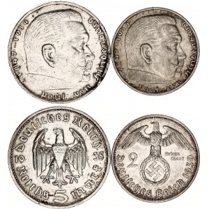 Germany - Third Reich 2 & 5 Reichsmark 1934