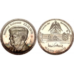 Germany - FRG Commemorative Silver Medal Helmut Schmidt - Kanzler 1974 - 1982 1982 (ND)
