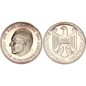 Germany - FRG Commemorative Silver Medal Karl Carstens - President 1979 - 1984 1984