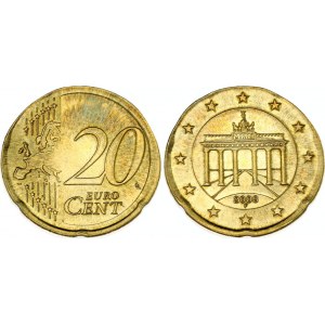 Germany 20 Euro Cent 2008 F Error Off Center