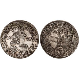 Austrian States Tyrol 3 Kreuzer 1649