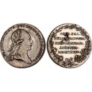 Austrian Netherlands Commemorative Silver Jeton Inauguration of Franz II in Brabant 1794 MDCCXCIV