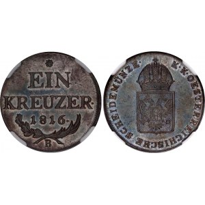 Austria 1 Kreuzer 1816 B NGC MS 64 BN