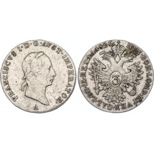 Austria 3 Kreuzer 1826 A