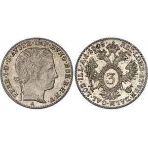 Austria 3 Kreuzer 1845 A