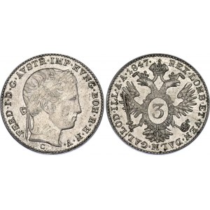 Austria 3 Kreuzer 1847 C