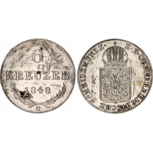 Austria 6 Kreuzer 1848 C