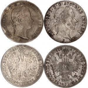Austria 2 x 1/4 Florin 1857 - 1858 A & B