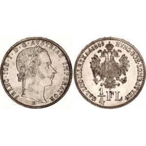 Austria 1/4 Florin 1859 B