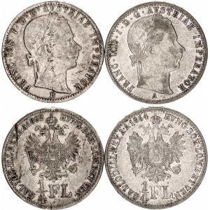 Austria 2 x 1/4 Florin 1862 - 1864 B & A