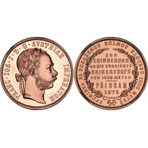 Austria 1 Florin 1875 Modern Copper Restrike Příbramský Zlatník NGC MS 70 RD