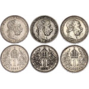 Austria 3 x 1 Corona 1893 - 1899