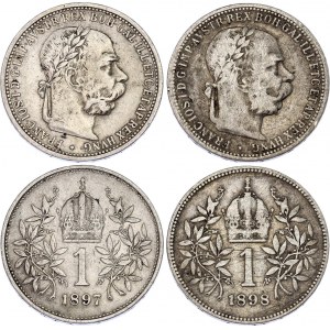 Austria 2 x 1 Corona 1897 - 1898