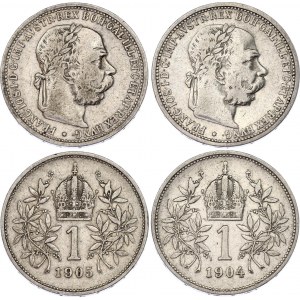 Austria 2 x 1 Corona 1904 - 1905