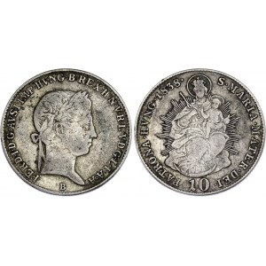 Hungary 10 Krajczar 1838 B