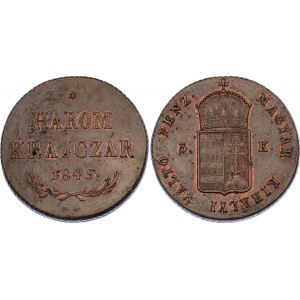 Hungary 3 Krajczar 1849